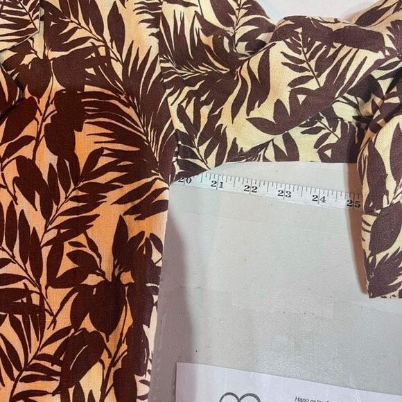 MNG Mango NWT Women’s Tropical Linen Blend Boyfriend Blazer Longline Brown XS - Picture 7 of 11